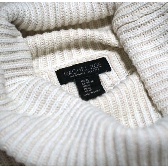 Rachel Zoe White Cowl Neck Knitted Sweater Women's Size XSmall - Picture 2 of 7